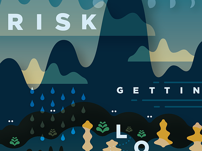 Risk Getting Lost blue forest mountain organic print risk spooky trees