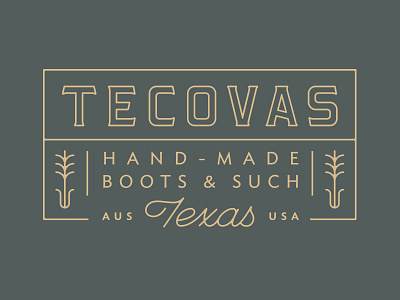 Custom Boot Brand Misc Asset austin badge boots monoline outline script texas weeds wheat