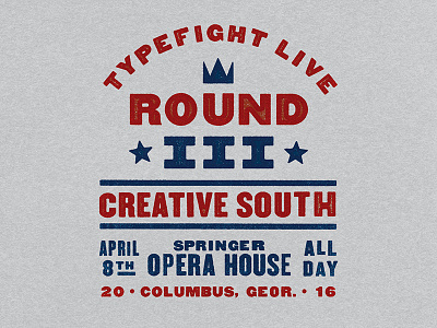 TypeFight LIVE Round III boxing event lettering lockup rocky star typefight typography woodtype wrestling
