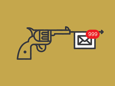 You Got Banged! bang cowboy email gun icon illustration notification revolver t shirt you got mail you got shot