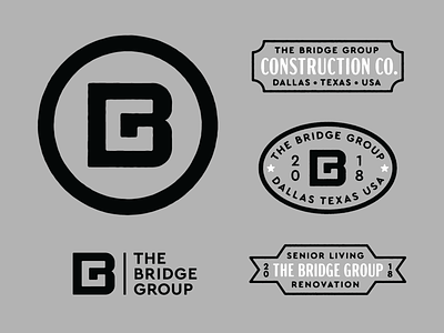 Bs & Gs badge bg brand branding construction design lockup logo mark monogram negative space seal typography