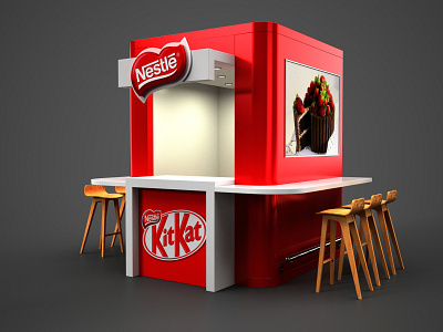 Nestle Kitkat Kiosk 3d branding design graphic design industrial design