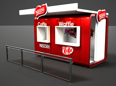 Nestle Waffle Kiosk 3d branding design graphic design industrial design sketchup vector