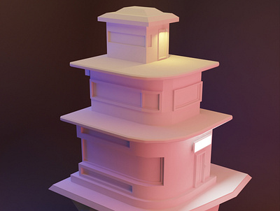 Flying Building 3d blender building design modeling