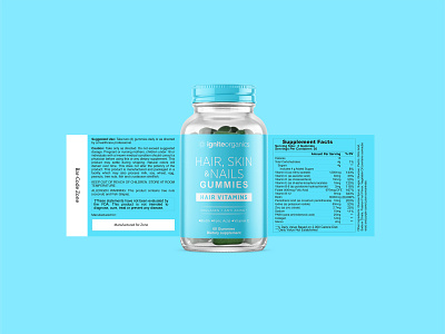 vitamin gummies pill bottle label design