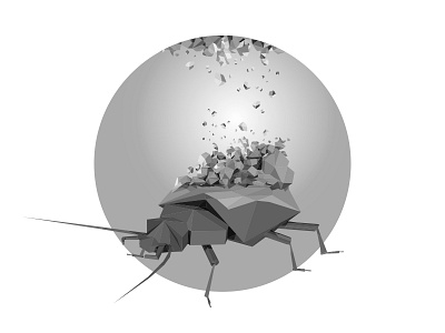 Unavoidable animal art cockroach creative destruction float lowpoly poly shattered vector