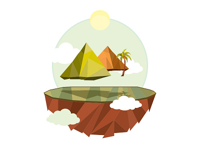 Pyra-Mid-Air art creative floating illustration landscape lowpoly poly pyramid simple vector