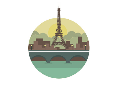 Paris // Eifel art creative design flat graphic landscape lowpoly minimalist polygon simple vector