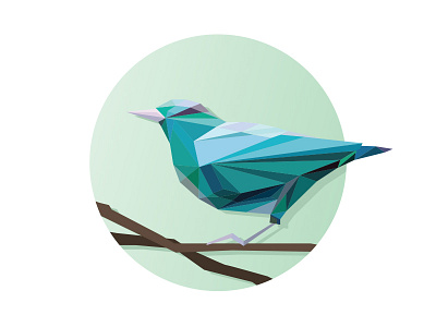 Birdie art creative design flat landscape lowpoly polygon simple vector