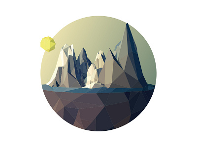 Dark dawn art creative design flat landscape lowpoly polygon simple vector