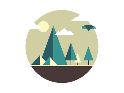 Greenscape art creative design flat graphic landscape lowpoly minimalist poly polygon simple vector