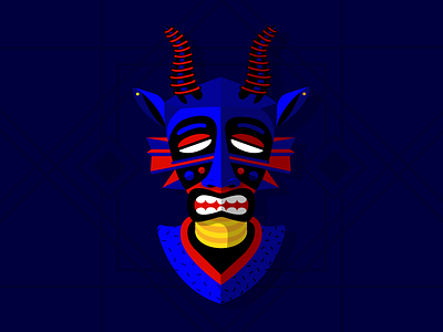Senufo Mask africa art direction ceremonies design illustration illustrator mask rituals senufo vector