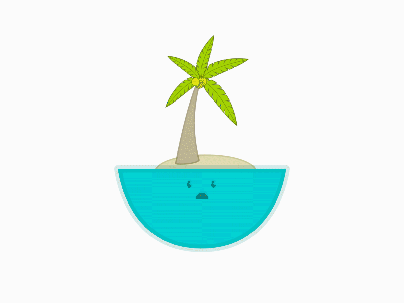Coconut Island javascript canvas svg cute mbe waves ocean island coconut beach bar travel sea lottie svg animation