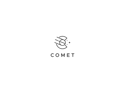 Comet Lettermark branding clean comet comets geometric lettermark line art logo logo design minimal minimalism minimalist minimalist logo simple space stars technology