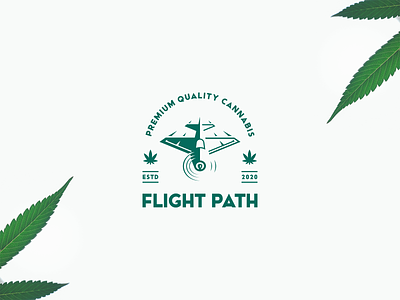 Flight Path Logo 420 blunt branding cannabis cannabis branding clean geometric logo logo design marijuana modern vintage negative space plane