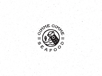 Gimme Gimme Seafood Logo branding fish fun hand drawn line art logo logo design minimalist modern vintage naive ocean playful logo sea seafood seafood restaurant seagull simple simple logo vintage