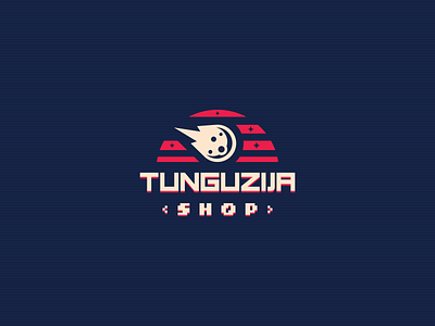 Tunguzija Shop Logo arcade arcade games arcade machine asteroid branding comet computer computers geometric hardware identity logo logo design modern vintage pc gaming retro gaming retrowave webshop