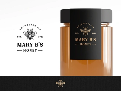 Mary Bees Honey beekeeper beekeeping branding clean geometic geometric honey honey bee honeybee lineart logo logo design mjod modern vintage norse simple viking