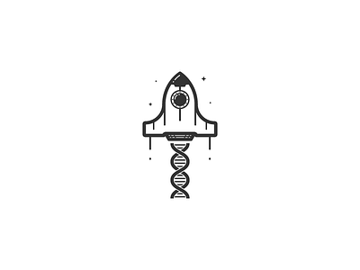 Helix Space Shuttle clean dna helix logo minimal minimalist rocket simple space space shuttle technology