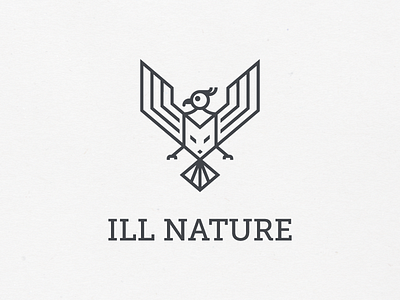 Ill Nature logo bird fox geometric grooming line logo logo design nature