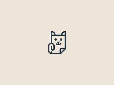 Paper Cat Logo animal cat geometric line art logo logo design minimalist paper simple