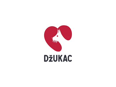 "Dzukac" Pet Shop Logo care dog heart logo logo design negative space pet