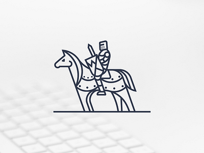 Line Art Knight geometric horse knight line art logo logo design minimalist