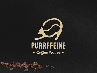 Purrffeine Logo caffeine cat coffee coffee bean logo logo design negative space