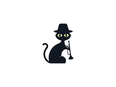 The Countercats Logo band cat cute jazz logo logo design music trumpet