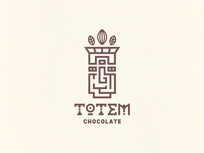 Totem Chocolate Logo aztec chocolate cocoa geometric logo logo design totem typography