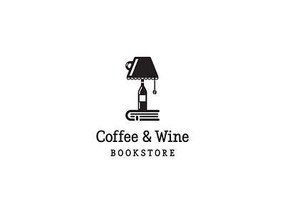 Coffe and Wine Bookstore book branding clean coffee coffee cup coffee shop geometric logo logo design minimal minimalist simple wine wine bottle