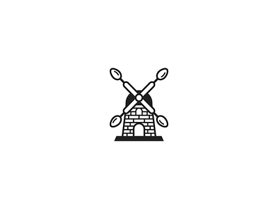 Windmill and spoons branding clean geometric line art logo logo design minimalist modern oatmeal simple spoons windmill