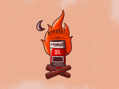 Burning the midnight oil illustration ipad procreate