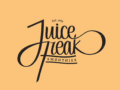 Juice Freak Smoothies lettering typography