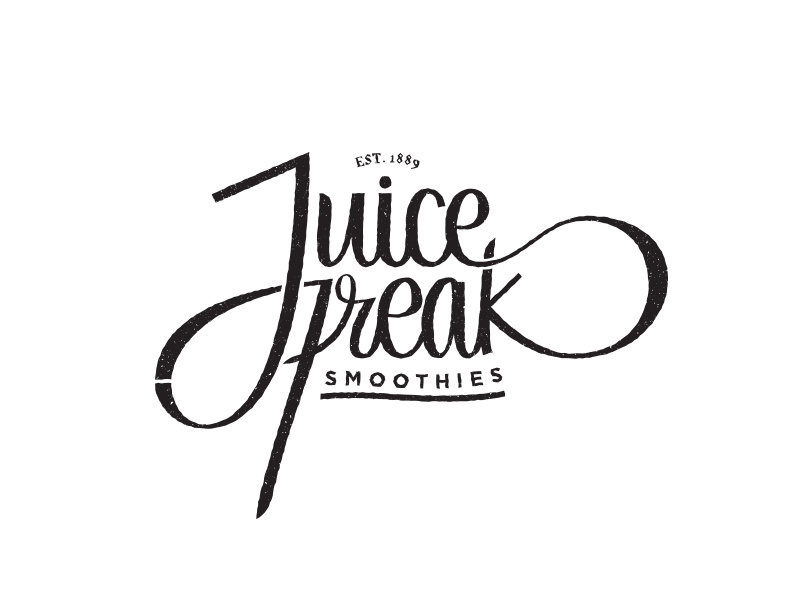 Juice freak smoothies v.2 lettering typography
