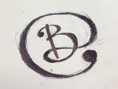 B logo sketch typography