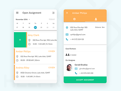 Helpr Android App – Open Assignments View android health healthcare social care tags: sketch