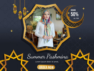 Islamic clothing product instagram post template with an Islamic design graphic design islamic ramadhan