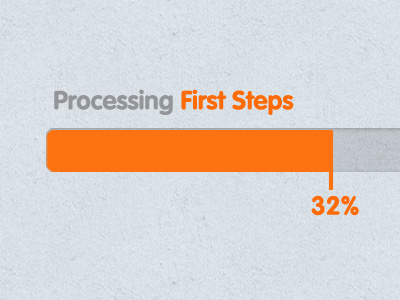 First Steps bar orange percentage processing status