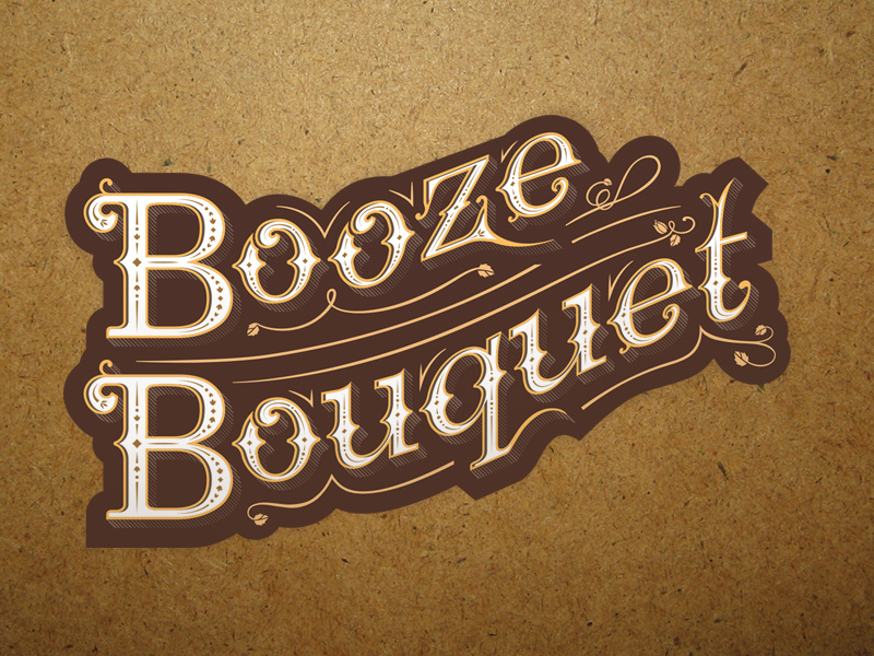 Booze Bouquet Logo beer modern bold ornamental hand lettering new entrepreneur booze bouquet branding logo