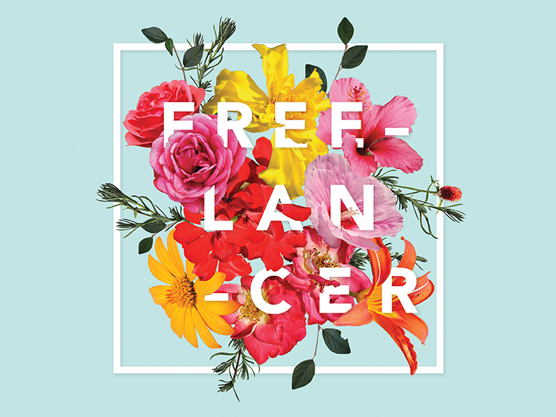 Freelancer Promo Piece flowers illustration typography advertising marketing promo self promotion graphic design freelancer freelance