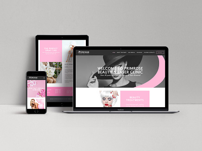 Primrose Website Design aesthetic beauty branding clinic concept design cosmetics creative direction image editing layout online responcive salon web design website design women