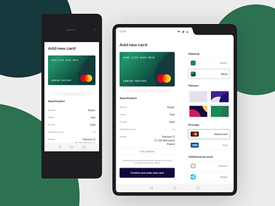 💵 Foldable Banking Concept: New card android app banking credit card finance fintech foldable galaxy minimal mobile product design ui ux