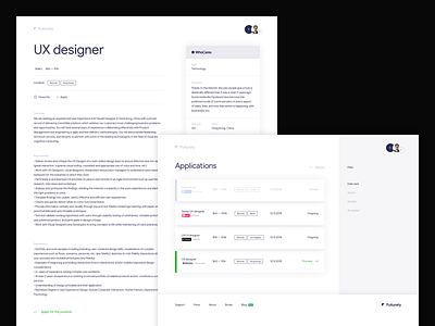 Futurely – Offer / Applications app clean desktop form hr inspiration job minimal minimalism offer system ui ux web website