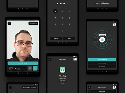 Smart Display: UI android app dark dark mode dark theme face recognition interaction machine learning tablet app ui ux web