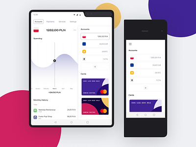 💰 Foldable Banking Concept: Accounts account analytics android app design fintech fintech app fold foldable galaxy minimal mobile ui ux
