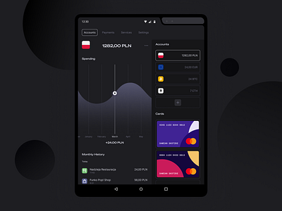 🌙 Foldable Banking Concept: Dark mode