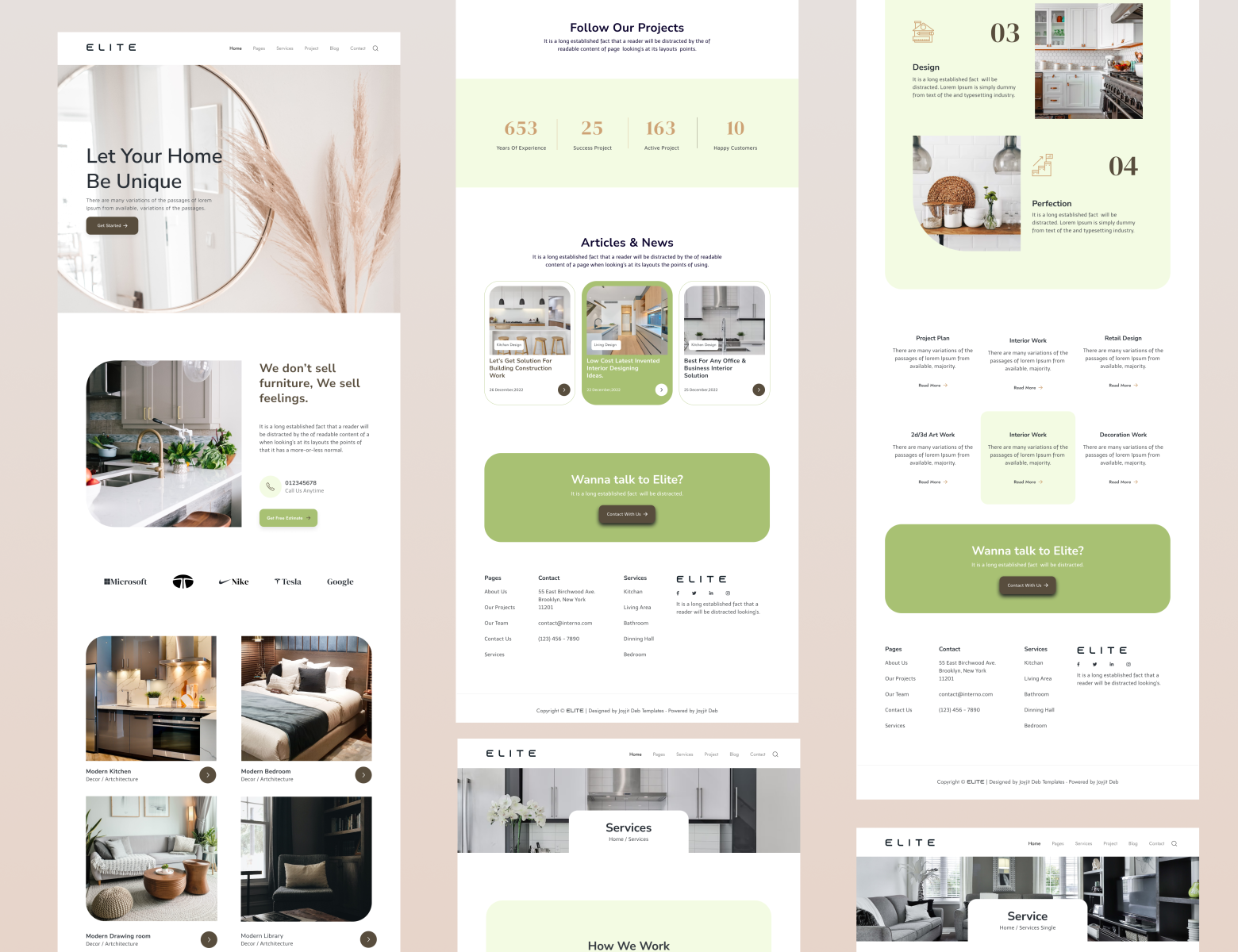 Elite (interior website) UI project with all pages by Joyjit Deb (J.J ...