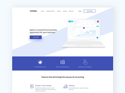 Zybra Landing page bootstrap ui ux web design webapp website