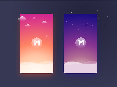 Mokko labs Day and Night concept 2017 cloud day gradient ios logo night stars ui vector